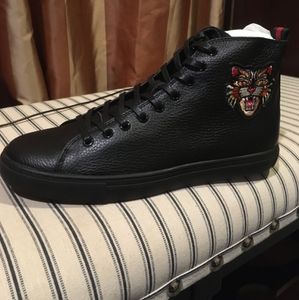Men's Gucci Appliques High-top Sneakers Black